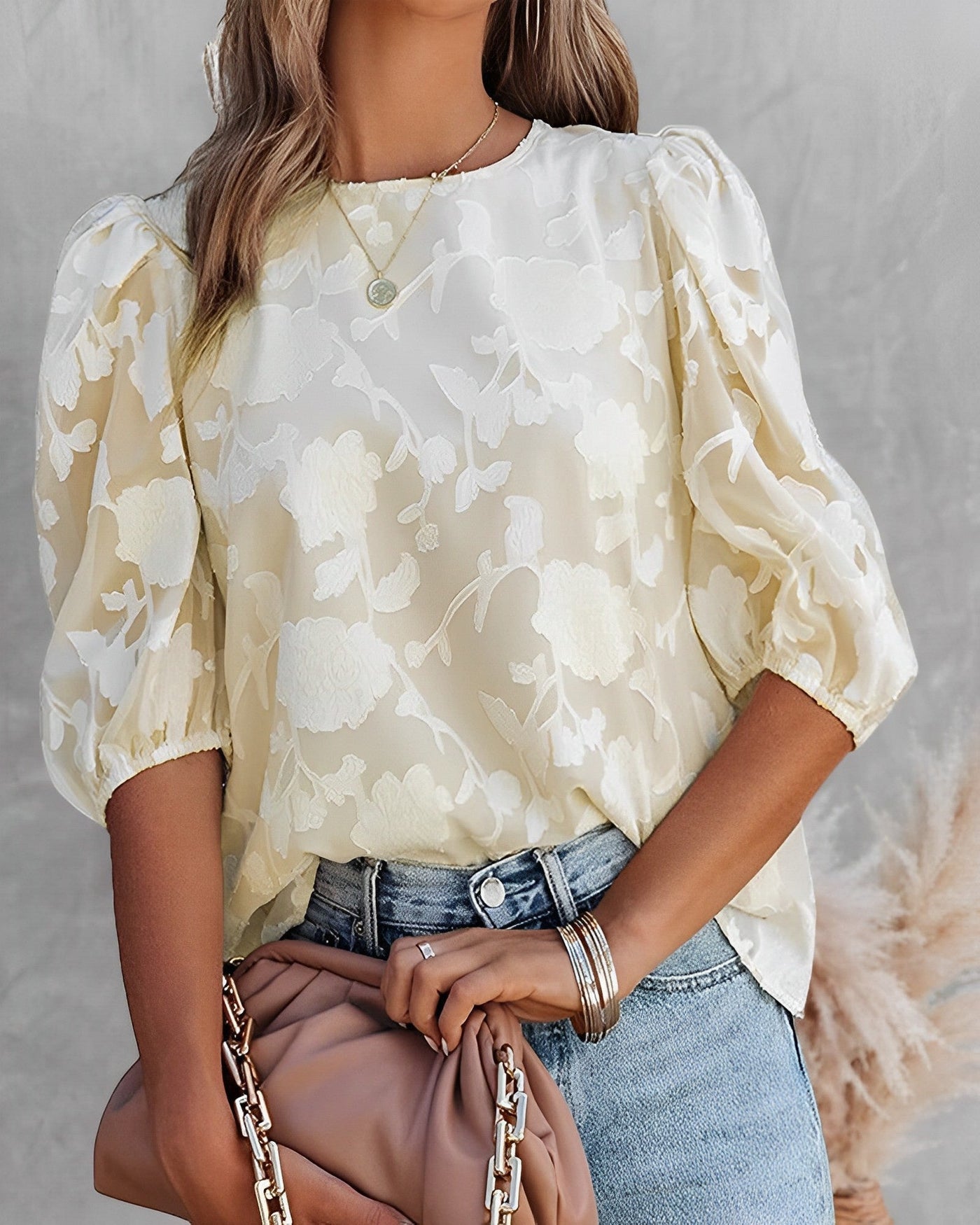 Dorothea - Puff sleeve chiffon shirt