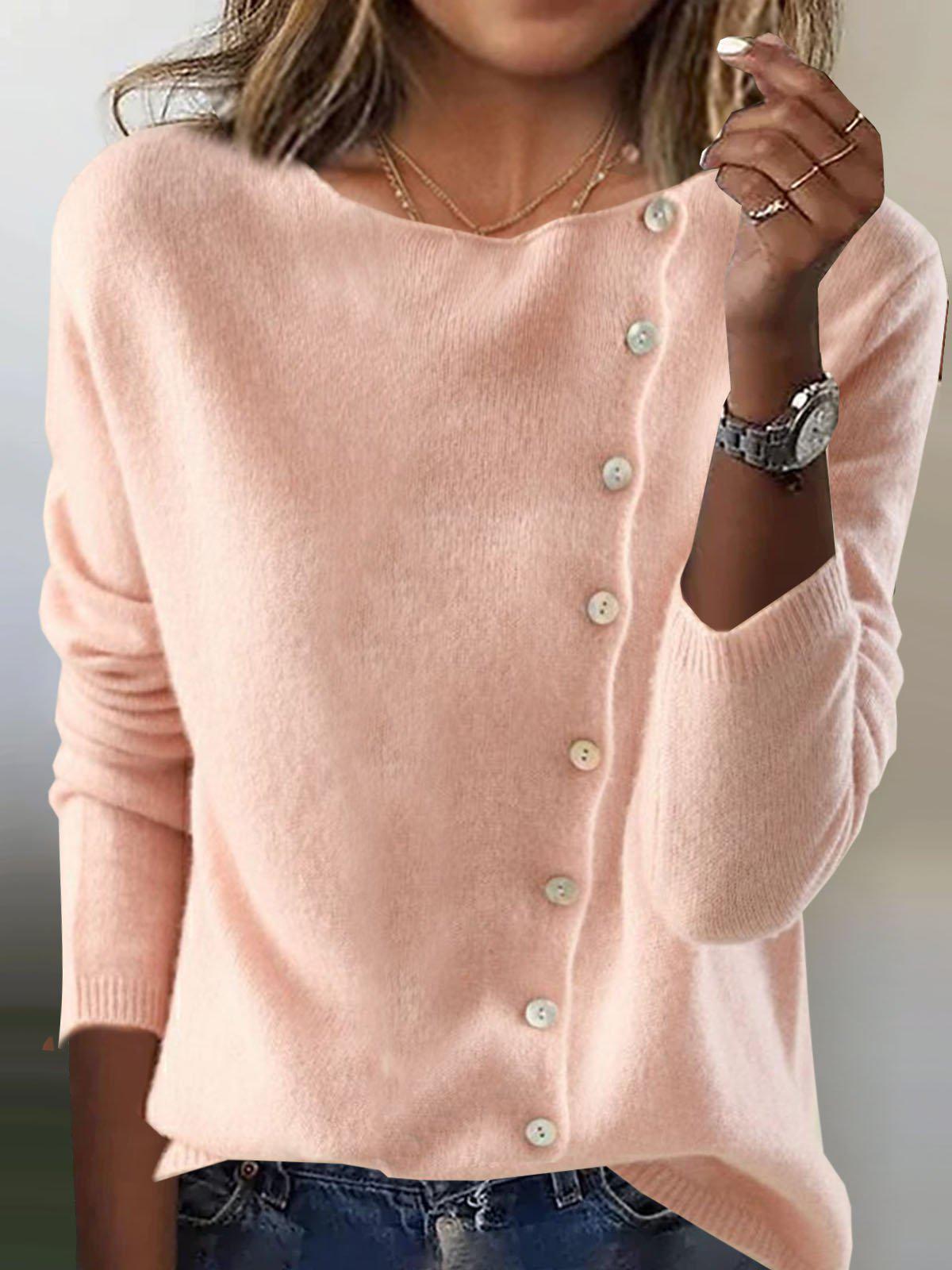 Pink solid color long sleeve shirt