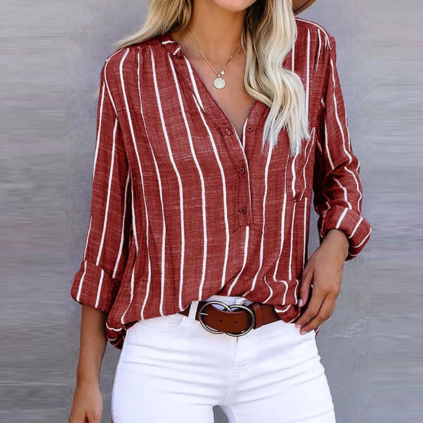 Classic striped summer blouse - Kathrin