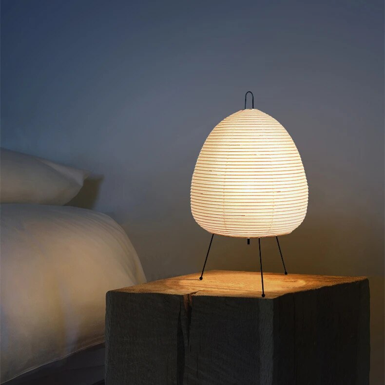 Japanese rice paper lamp with bird