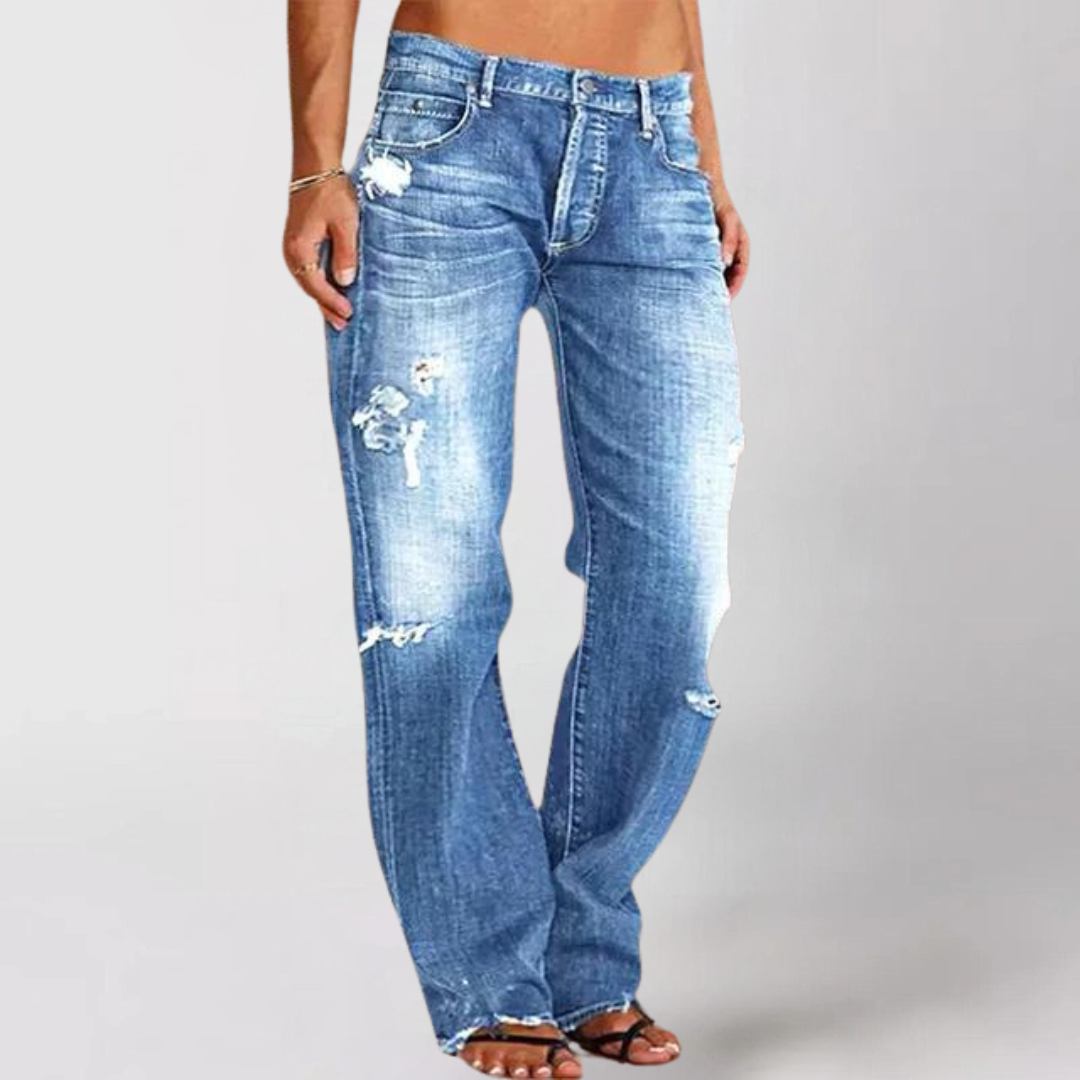 Fashionable denim summer pants - Marion