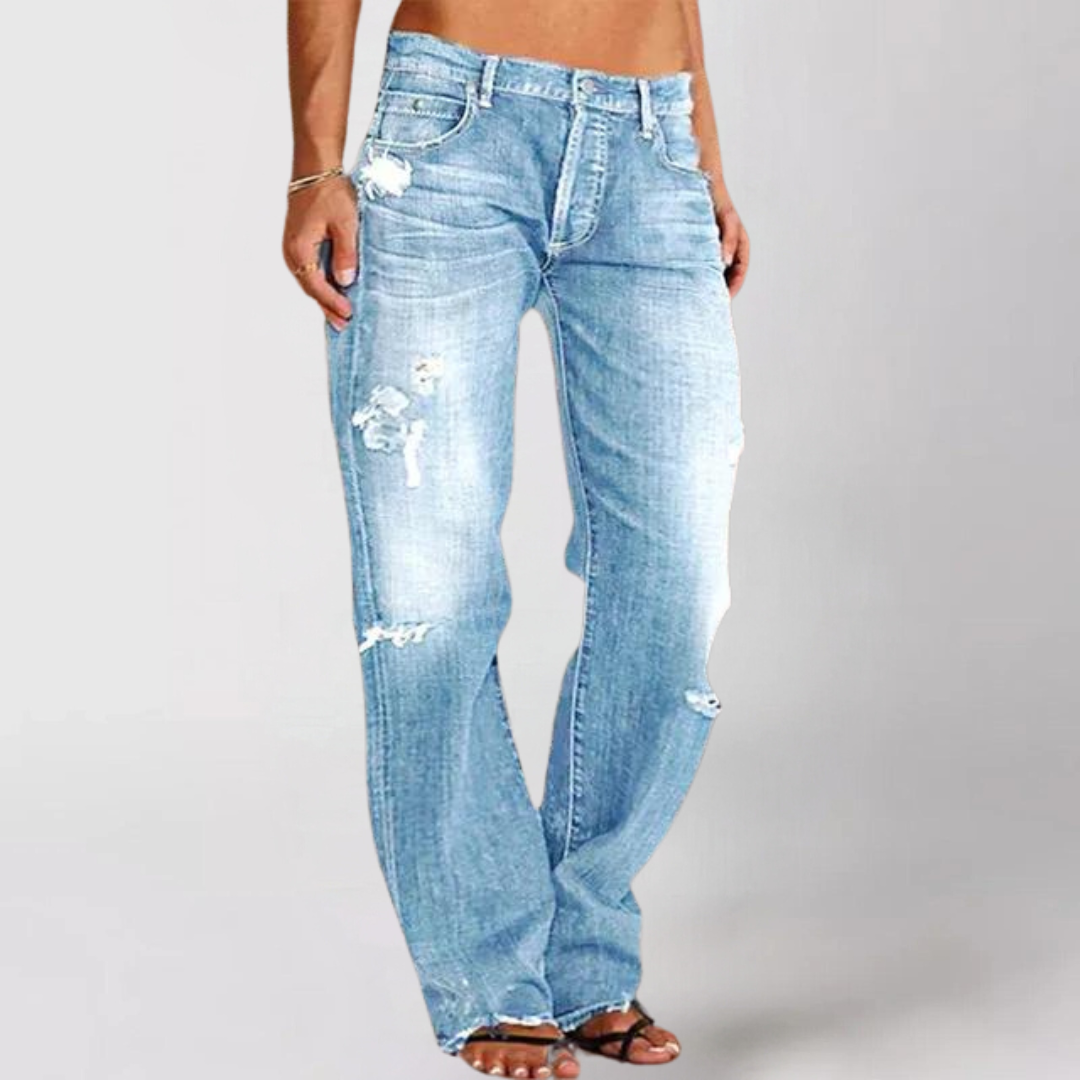 Fashionable denim summer pants - Marion