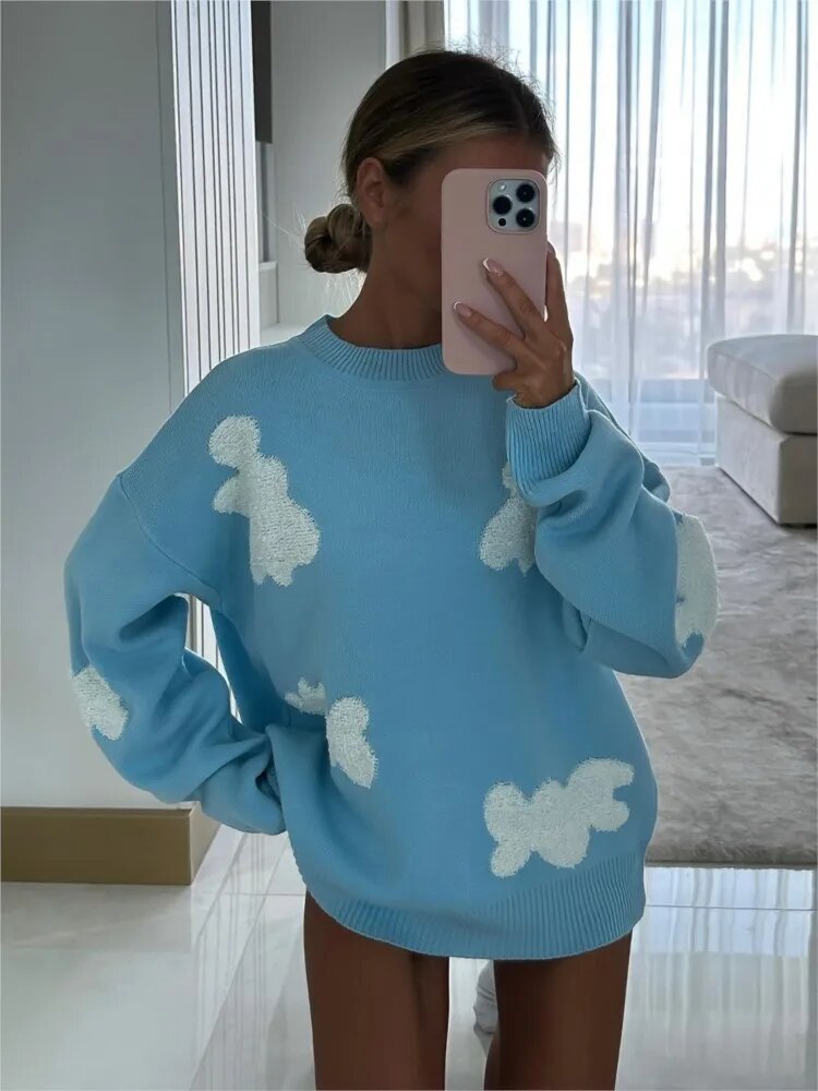 Knitted oversize sweater for women