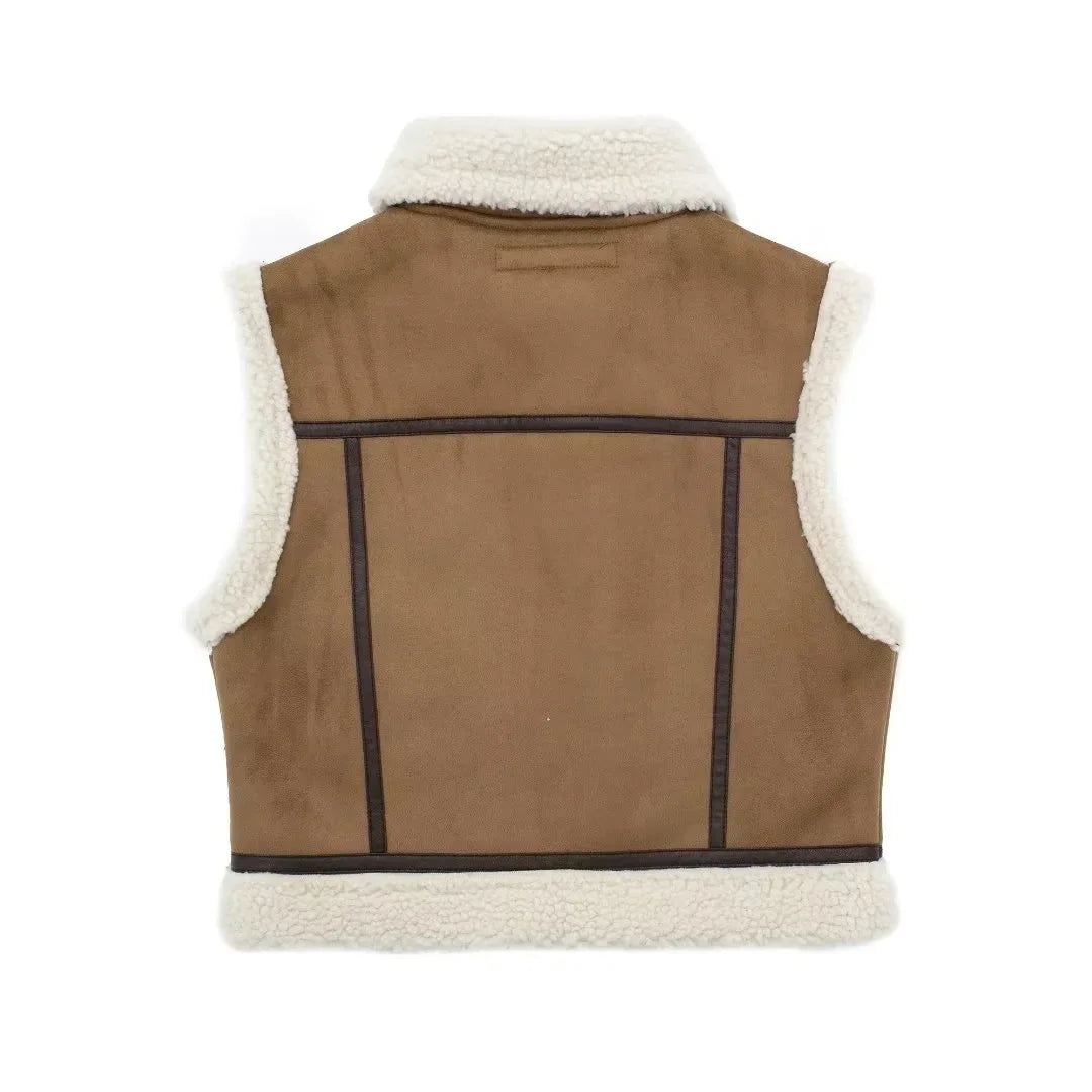 Asymmetric zipper vest for women