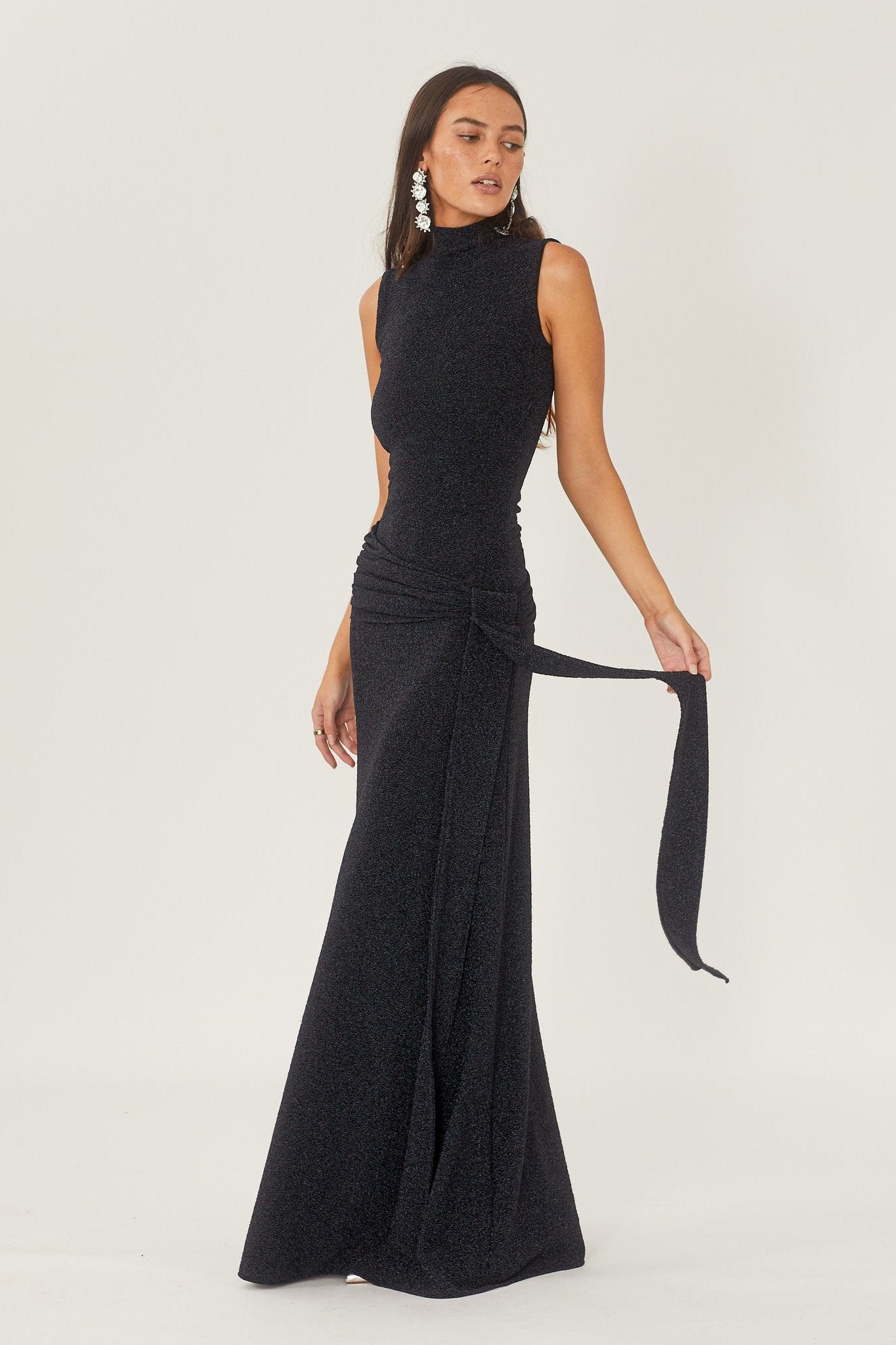 Shanna maxi dress in metallic strap