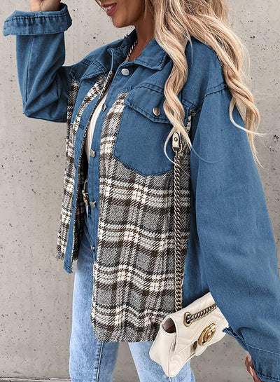 Maria | Plaid denim jacket