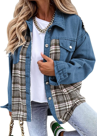 Maria | Plaid denim jacket