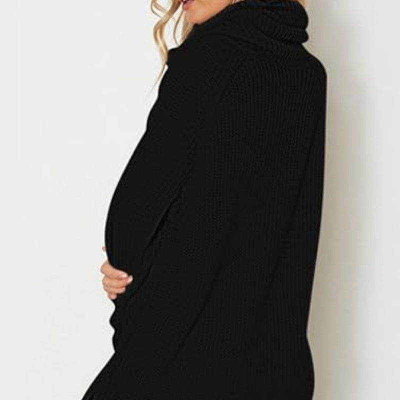 Women's plain turtleneck dress