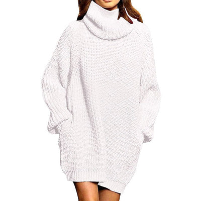 Women's plain turtleneck dress