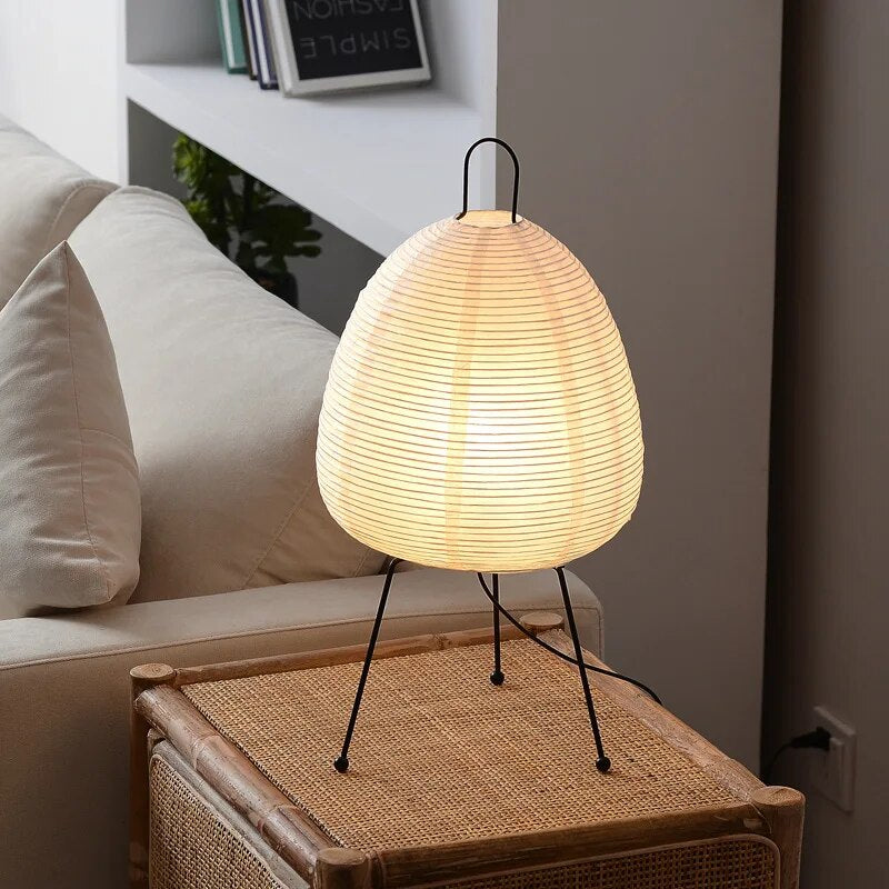 Japanese rice paper lamp with bird